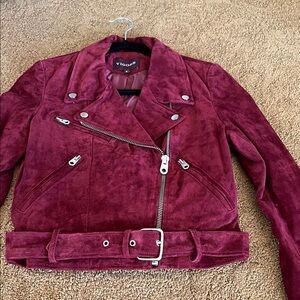 Vigoss Women's Leather Jacket in Deep Burgundy